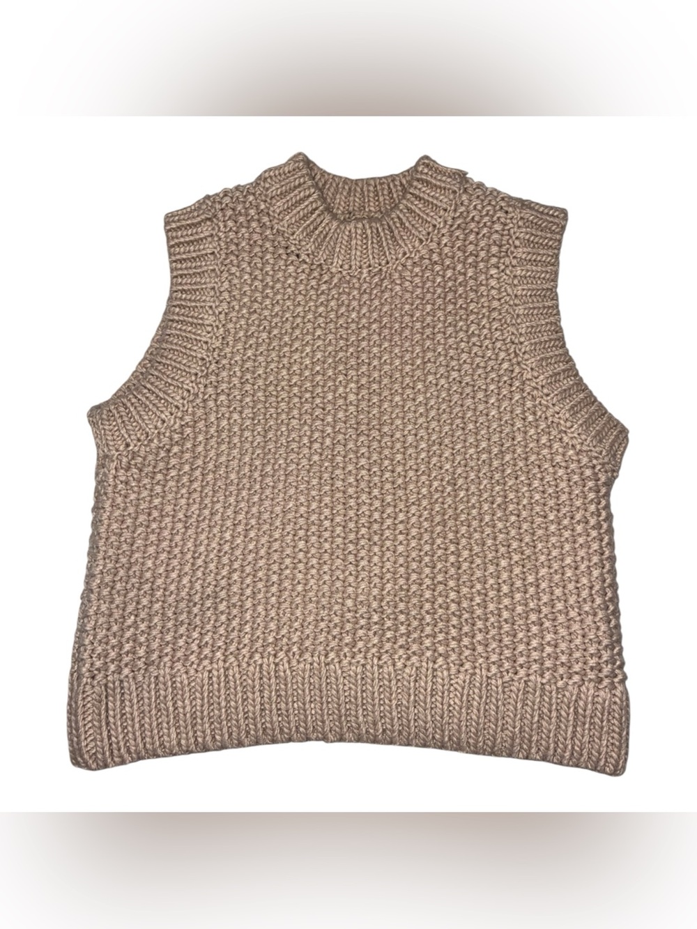 Chunky Heavyweight Knit Crewneck Sweater Vest | Size XS